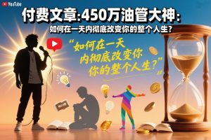 付费文章:450万油管大神:如何在一天内彻底改变你的整个人生?-木子聊项目