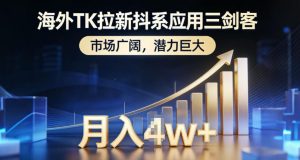 海外TK拉新抖系应用三剑客，市场广阔，潜力巨大，月入1w+-木子聊项目