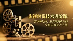 影视解说技术进阶课：一套市场化的、从文案到成片的完整内容生产方法-木子聊项目