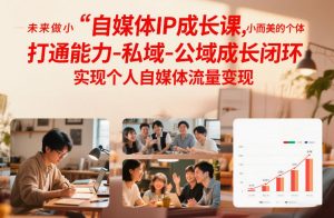 自媒体IP成长课,未来做小而美的个体,打通能力-私域-公域成长闭环,实现个人自媒体流量变现-木子聊项目