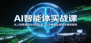 AI智能体实战课:从上岗落地到全自动运营,三天解锁企业降本增效密码-木子聊项目