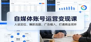 自媒体账号运营变现课：人设定位、爆款选题、广告植入，打通商业闭环-木子聊项目