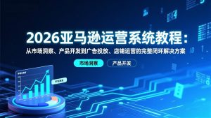 2026亚马逊运营系统教程:从市场洞察、产品开发到广告投放、店铺运营的完整闭环解决方案-木子聊项目