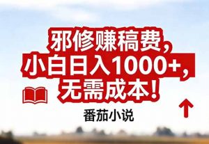 番茄小说赚稿费邪修玩法无需成本，真实日入1000+，超级简单！-木子聊项目