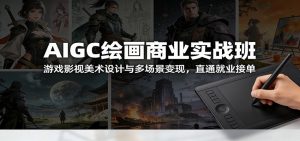 AIGC绘画商业实战班：游戏影视美术设计与多场景变现，直通就业接单-木子聊项目