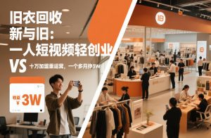 旧衣回收“新”与“旧”：一人短视频轻创业，VS十万加盟重运营，一个多月挣3W【揭秘】-木子聊项目