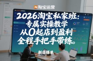 2026淘宝私家班:专属实操教学,从0起店到盈利,全程手把手带练-木子聊项目