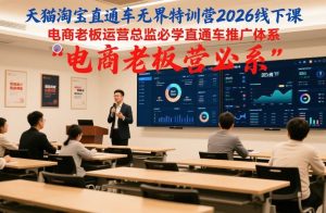 天猫淘宝直通车无界特训营2026线下课，电商老板运营总监必学直通车推广体系-木子聊项目