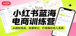 小红书蓝海电商训练营：AI虚拟选品，批量笔记，打造睡后收入系统-木子聊项目