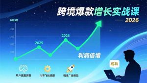 跨境爆款增长实战课，教授用户意图洞察、内容飞轮搭建、精准广告投放，助力卖家2026年利润倍增-木子聊项目