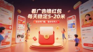 看广告撸红包，每天稳定5-20米，无任何门槛，适合任何人-木子聊项目