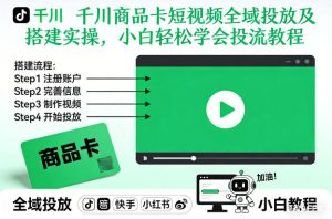 千川商品卡短视频全域投放及搭建实操，小白轻松学会投流教程(更新26年2月)-木子聊项目