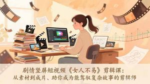 剧情竖屏短视频《女人不易》剪辑课：从素材到成片、助你成为能驾驭复杂故事的剪辑师-木子聊项目