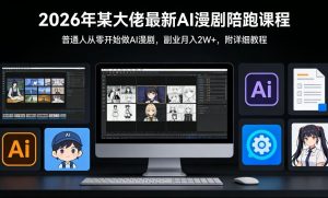 26年某大佬最新Ai漫剧陪跑课程，普通人从零开始做AI漫剧，副业月入2W+-木子聊项目
