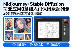 AIGC商业应用Midjourney+Stable Diffusion教程，0基础入门保姆级系列课-木子聊项目