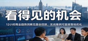 2026看得见的机会，12小时商业趋势洞察见面会回放，实战案例可直接落地优化-木子聊项目