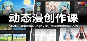 动态漫创作课：AI制作、剧情剪辑、人设文案，零基础做爆款动态漫-木子聊项目