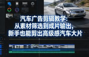 汽车广告剪辑教学：从素材筛选到成片输出，新手也能剪出高级感汽车大片-木子聊项目