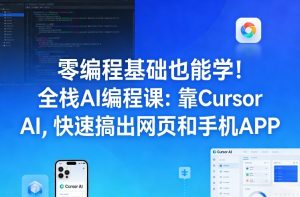 零编程基础也能学！全栈AI编程课：靠Cursor AI，快速搞出网页和手机APP-木子聊项目