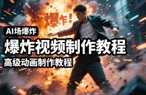 AI场景爆炸视频制作教程，利用人物实拍视频制作出高级的动画特效-木子聊项目