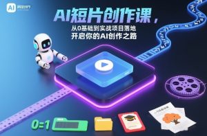 AI短片创作课，从0基础到实战项目落地，开启你的AI创作之路(更新)-木子聊项目