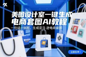 美图设计室一键生成电商套图AI教程，一句话一张图，生成亚马逊电商套图-木子聊项目
