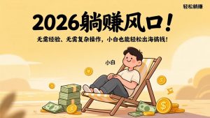 2026躺赚风口！无需经验、无需复杂操作，小白也能轻松出海搞钱！-木子聊项目