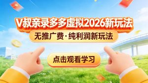 0 成本起步！拼多多虚拟电商新玩法，V 叔带你日入三张-木子聊项目