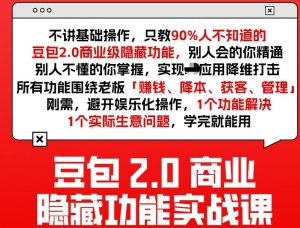 豆包2.0商业隐藏功能实战课2026，1个功能解决1个实际生意问题，学完就能用-木子聊项目