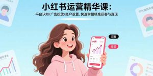 小红书运营精华课-更新：平台认知/广告投放/账户设置,快速掌握精准获客与变现-木子聊项目