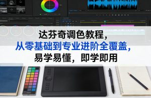达芬奇调色教程,从零基础到专业进阶全覆盖,易学易懂,即学即用-木子聊项目