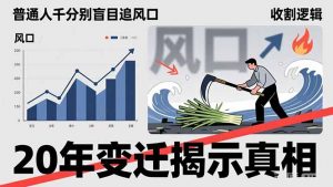 普通人千万别盲目追风口，20年变迁揭示真相，看懂收割逻辑才能避免成为接盘侠-木子聊项目