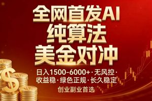全网首发项目！AI美金算法对冲，日入2000-6000+，稳定长效0风险，彻底告别996，创业、副业逆…-木子聊项目