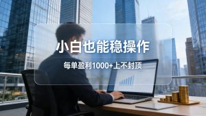 2026新项目，小白也能稳操作，每单盈利1000+上不封顶-木子聊项目