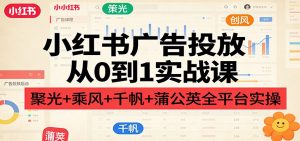 小红书广告投放从0到1实战课：聚光+乘风+千帆+蒲公英全平台实操-木子聊项目