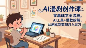 AI漫剧创作课:零基础学全流程,AI工具+爆款拆解,从剧本到变现月入过万-木子聊项目