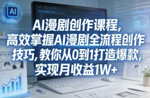 某社群AI漫剧创作课程,高效掌握AI漫剧全流程创作技巧,教你从0到1打造爆款,实现月收益1W+-木子聊项目
