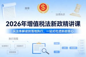 2026年增值税法新政精讲课,从法条解读到落地执行,一站式吃透新政核心-木子聊项目