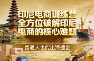 印尼电商训练营，全方位破解印尼电商的核心难题，普通人也能出海掘金-木子聊项目