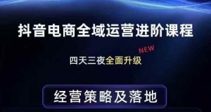 抖音电商全域运营进阶课程,经营策略及落地,全链路拆解直击底层逻辑-木子聊项目