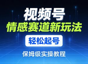 视频号情感赛道新玩法，轻松起号，保姆级实操教程-木子聊项目
