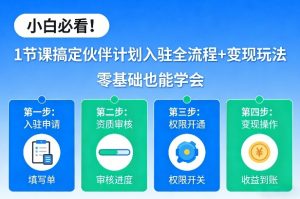 小白必看！1节课搞定伙伴计划入驻全流程+变现玩法，零基础也能学会-木子聊项目