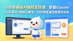 小白零基础AI编程变现课:掌握Claude Code等AI工具的核心用法,10分钟生成完整网页应用-木子聊项目