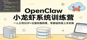 OpenClaw小龙虾系统训练营:一人公司SOP,云服务器部署,零基础快速上手实操-木子聊项目