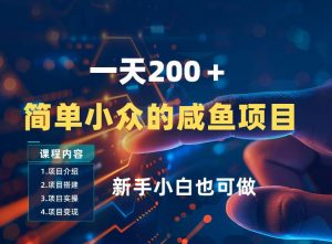 一天收入2张，一个简单小众的咸鱼项目，0门槛小白也能做-木子聊项目