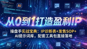 操盘手实战宝典:IP诊断表+发售SOP+AI提示词库,配套工具包直接落地,从0到1打造盈利IP-木子聊项目