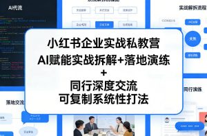 小红书企业实战私教营，AI赋能实战拆解+落地演练+同行深度交流，可复制系统性打法-木子聊项目