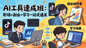 AI工具速成班:职场+副业+学习一站式通关,20+爆款类型+剪映技巧+抖音算法,0基础快速上手-木子聊项目