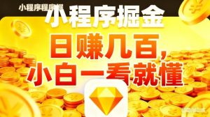 微信小程序掘金项目，不用复杂操作，5分钟就能学会上手操作，日入几张【揭秘】-木子聊项目