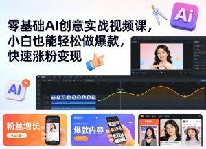 零基础AI创意实战视频课,小白也能轻松做爆款,快速涨粉变现-木子聊项目